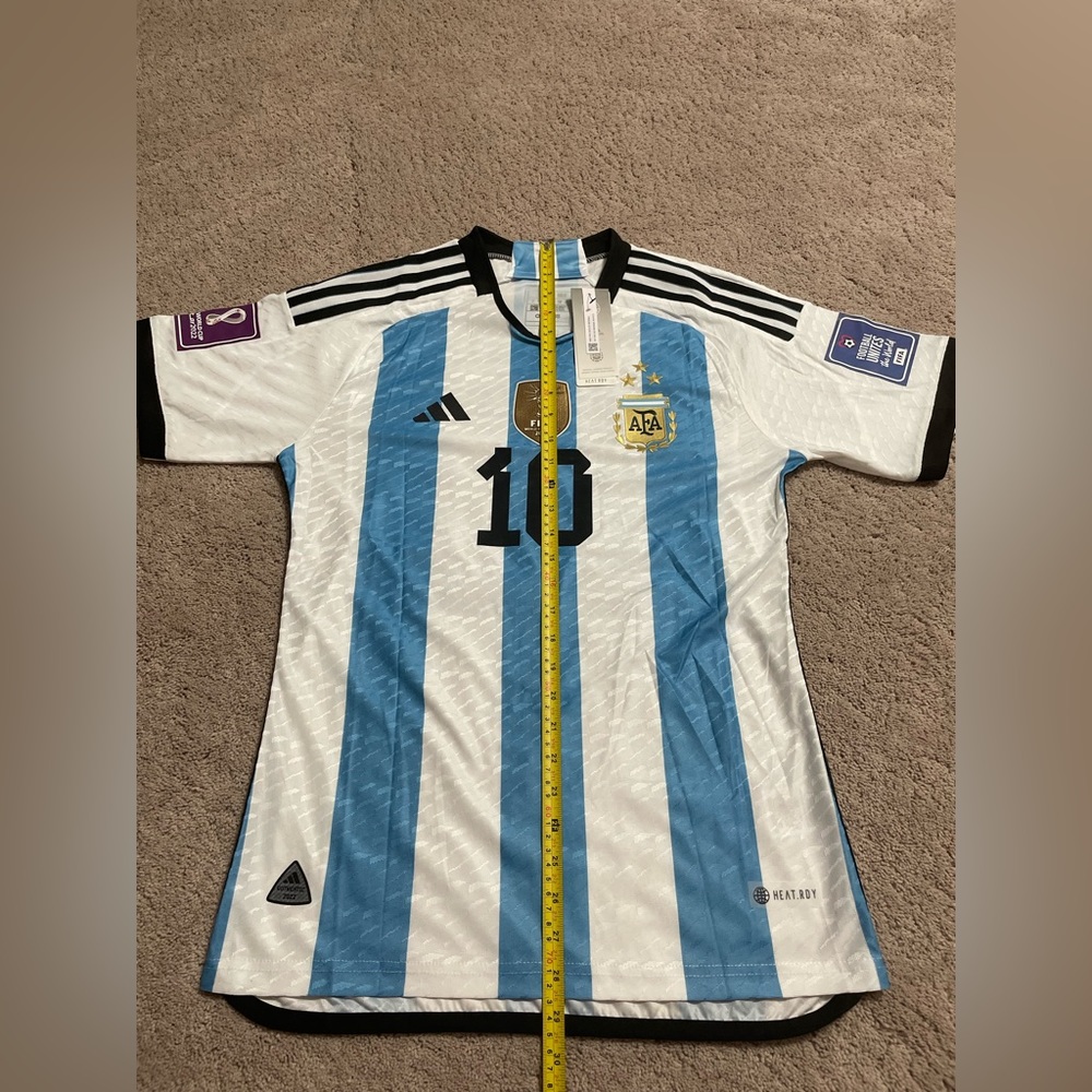 Messi Argentina soccer jersey 2022 world cup (3stars) Fifa & champions Patches L
